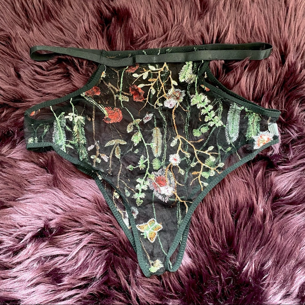 Sheer Black Floral Embroidered Bra & Panty Set - Picture 8 of 8